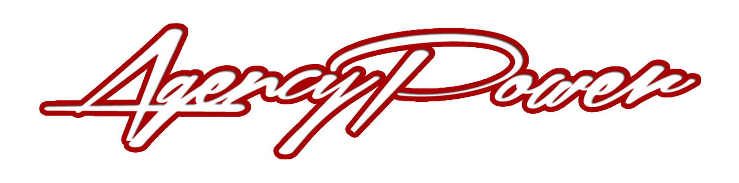Agency Power high-performance exhaust system featuring polished finish and precision engineering for enhanced power and sound quality.