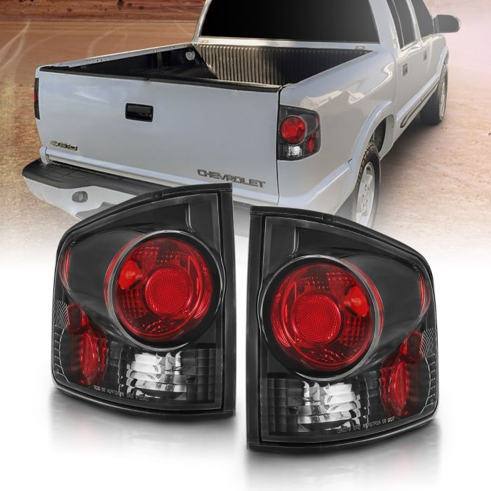 ANZO CHEVY S-10 / GMC SONOMA 94-04 TAIL LIGHTS 3D STYLE BLACK -211034