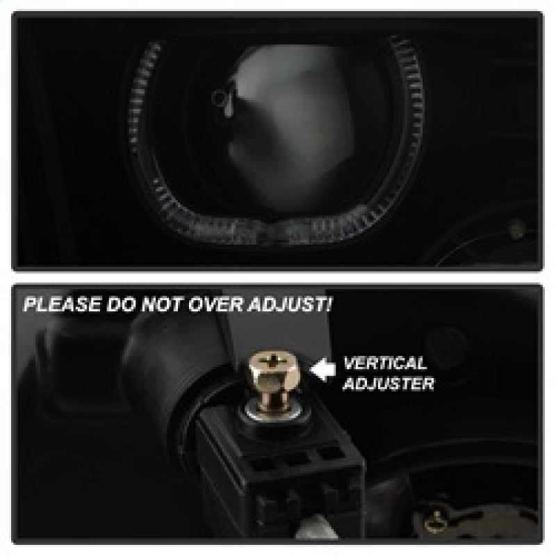 xTune Dodge Ram 2009-2014 Halo LED Projector Headlights - Black Smoke PRO-JH-DR09-CFB-BSM SPYDER