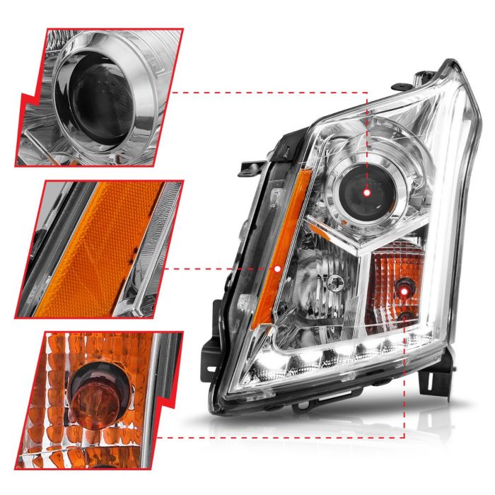 ANZO CADILLAC SRX 10-16 PROJECTOR PLANK STYLE HEADLIGHTS CHROME -111307