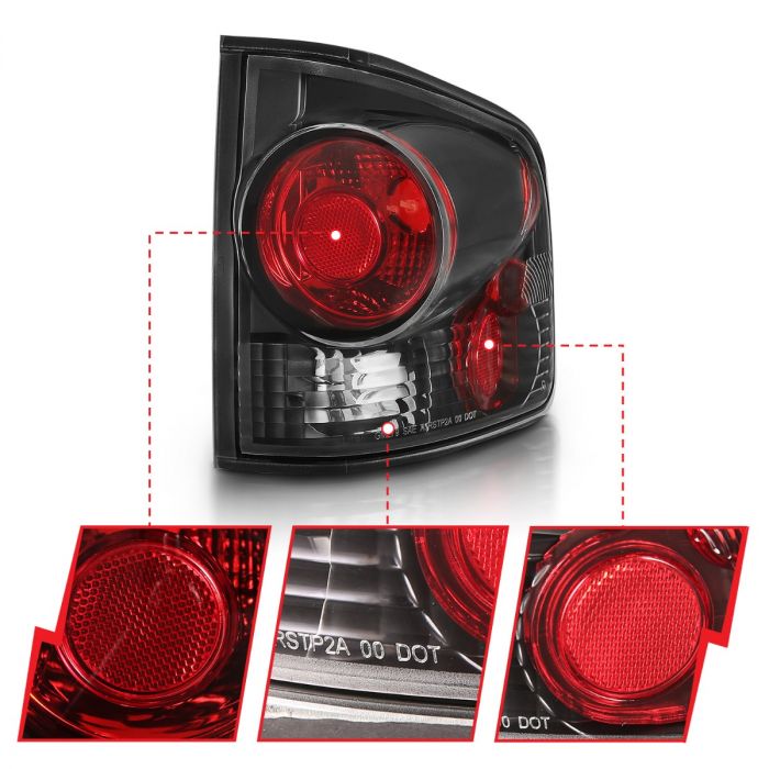ANZO CHEVY S-10 / GMC SONOMA 94-04 TAIL LIGHTS 3D STYLE BLACK -211034