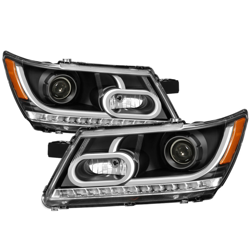 xTune Dodge Journey 2009-2014 Light Bar DRL Projector - Black PRO-JH-DJ09-LBBRL-BK SPYDER