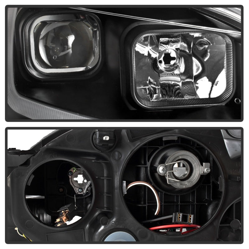xTune 13-15 Nissan Sentra DRL LED Light Bar Halogen Projector Headlights - Black (PRO-JH-NS13-LB-BK) SPYDER