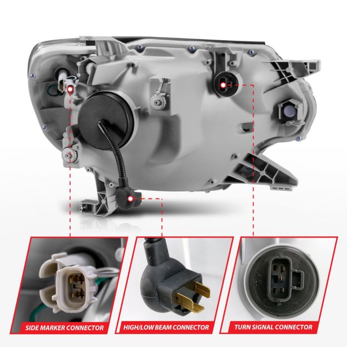 ANZO TOYOTA TACOMA 12-15 PROJECTOR U-BAR HEADLIGHTS BLACK - 111290