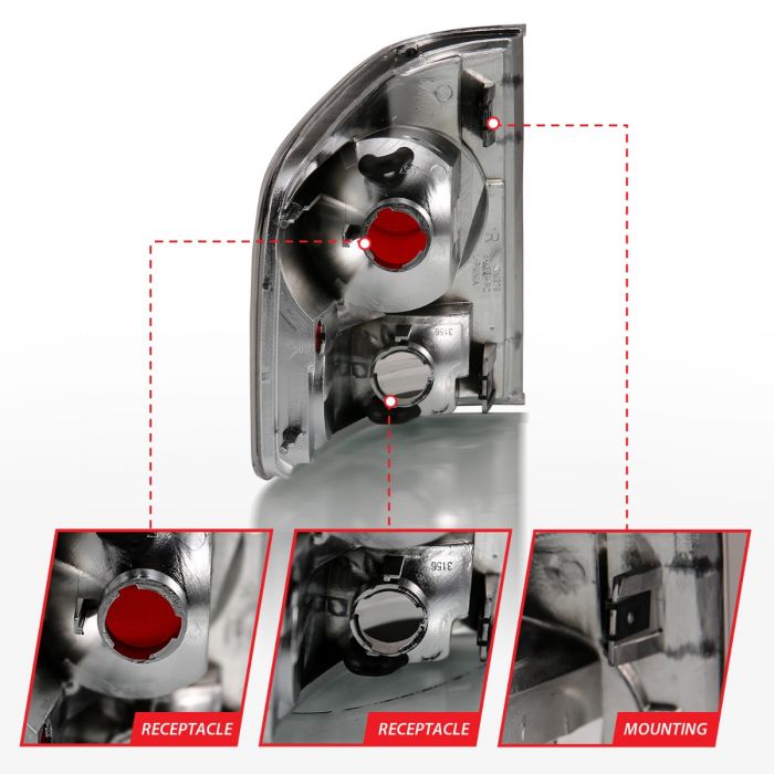 ANZO CHEVY S-10 / GMC SONOMA 94-04 TAIL LIGHTS 3D STYLE BLACK -211034