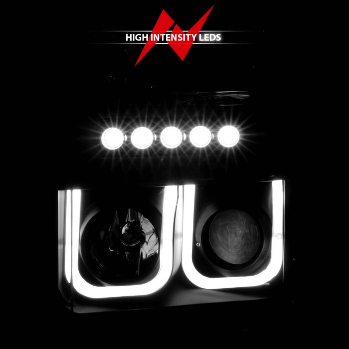 ANZO FORD F-250/350/450/550 SUPERDUTY 08-10 PROJECTOR U-BAR STYLE HEADLIGHTS BLACK (NOT FOR SEALED BEAM MODELS) - 111305