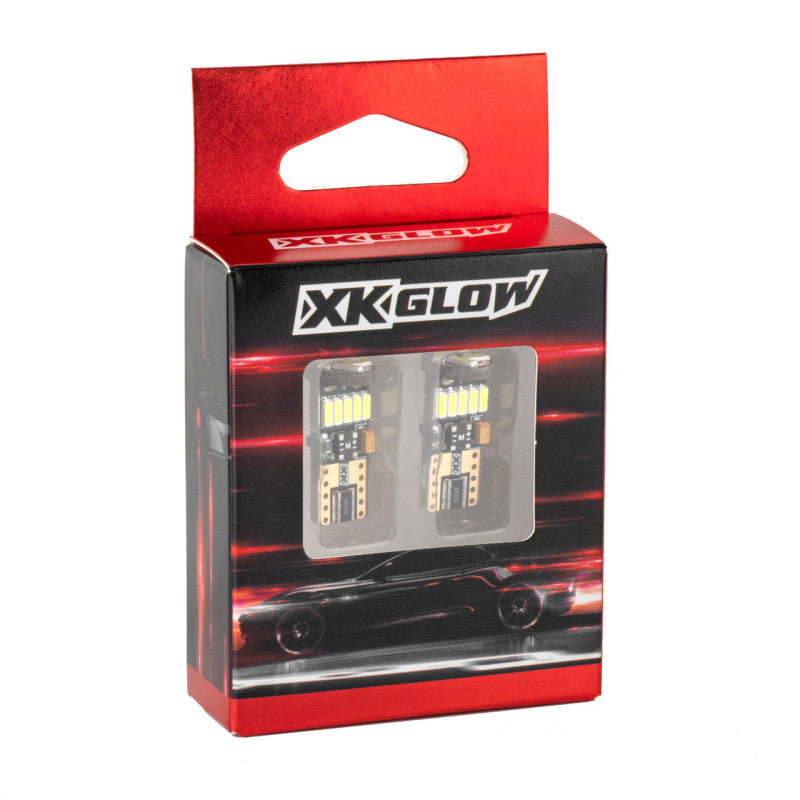 XKGlow Amber T10 194 Error Free Ultra Bright LED Bulb 2pc Set with Built-in Canbus - Part XK-T10-A