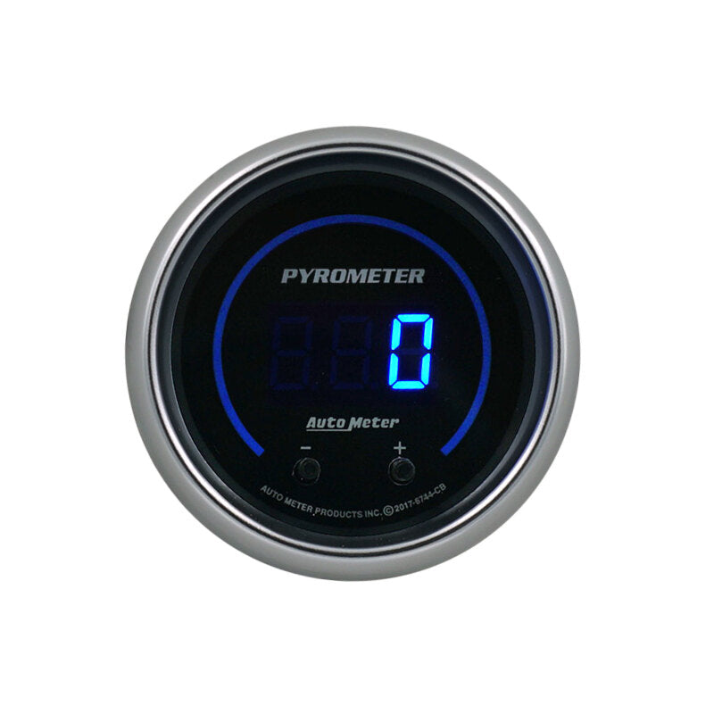 Autometer 52.4mm Black Two Channel 0-2000 Degree Pyrometer (EGT) Cobalt Elite Digital Gauge 6744-CB
