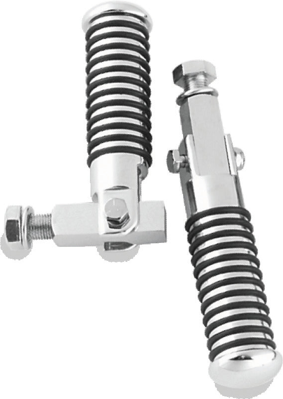 Bikers Choice 72-99 Big Twin & XL Chrome Block Mount O Ring Footpeg Kit 1/2-20 Thread