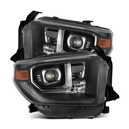 AlphaRex 14-21 Toyota Tundra PRO-Series Projector Headlights Black w/Seq. Sig. + DRL AlphaRex