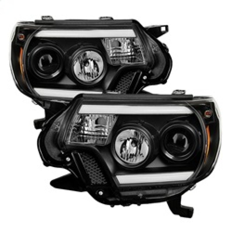 Spyder Toyota Tacoma 12-15 Projector Headlights Light Bar DRL Black PRO-YD-TT12-LBDRL-BK SPYDER