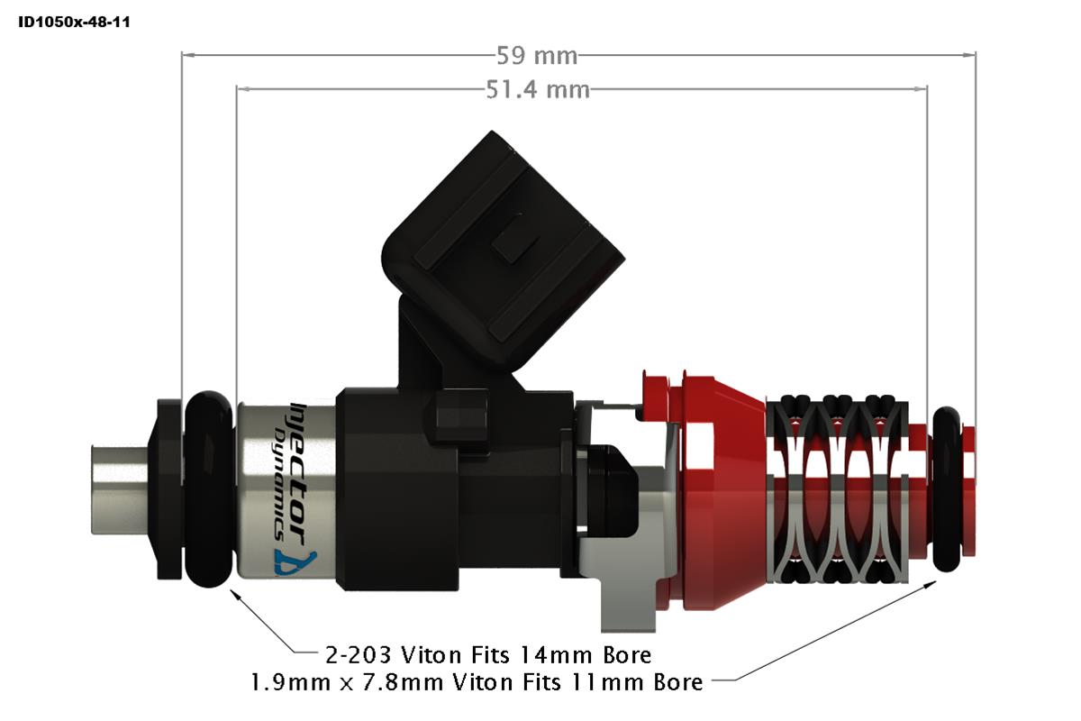 Injector Dynamics - ID1050x XDS Fuel Injectors - Yamaha Nytro Snowmobile 2008–2012 - 1050.48.11.14.3
