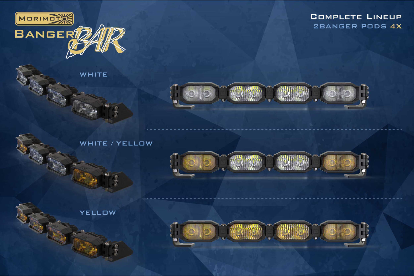 Single-Row BangerBar: (4 Pod / 16") (HXB Power - Yellow)