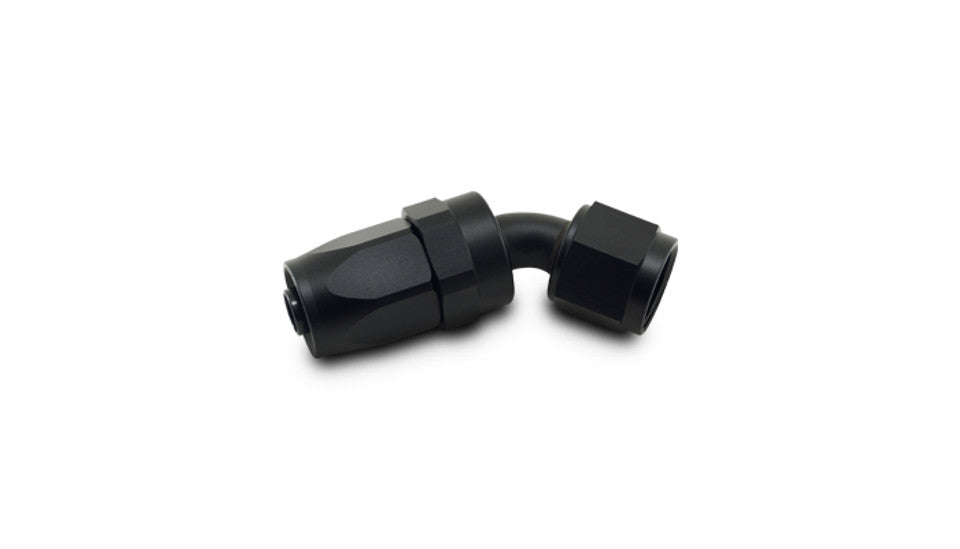 Vibrant -12AN 45° Elbow Swivel Hose End Fitting – Black Anodized (21412)