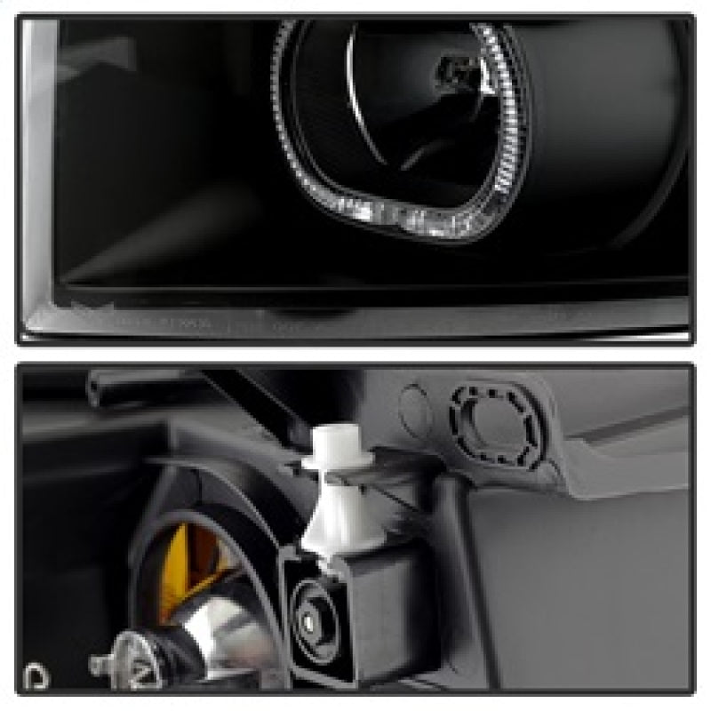 Xtune Chevy Silverado 1500/2500/3500 07-13 LED Halo Projector Headlights Black PRO-JH-CSIL07-CFB-BK SPYDER