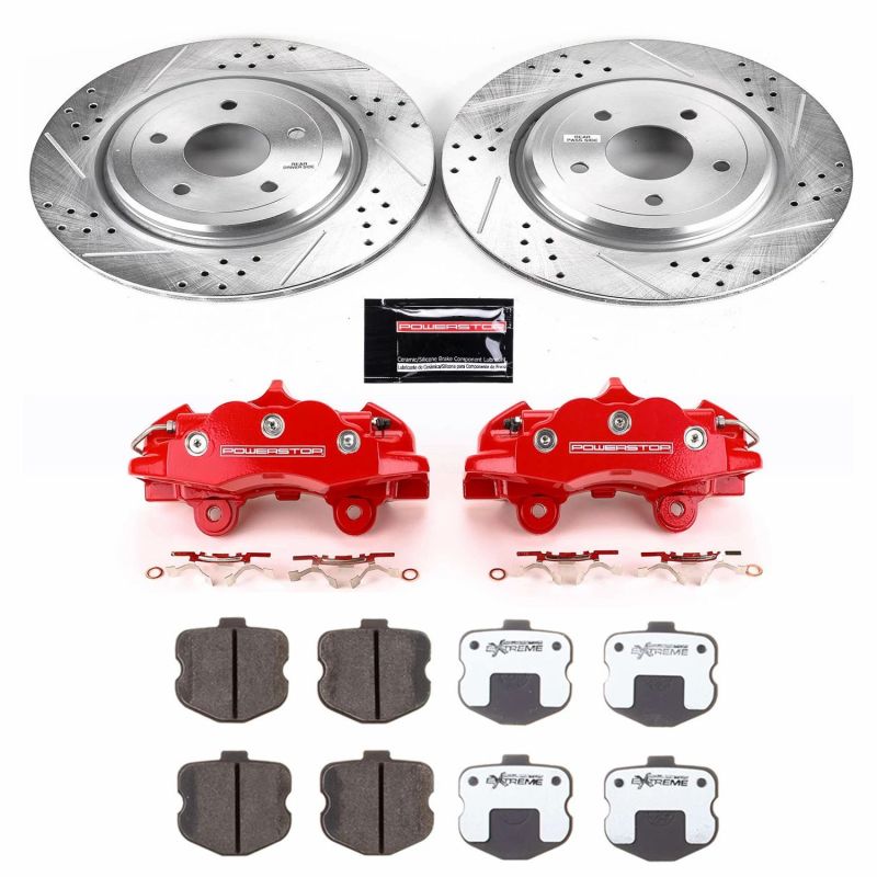Power Stop 06-13 Chevrolet Corvette Rear Z26 Street Warrior Brake Kit w/Calipers PowerStop