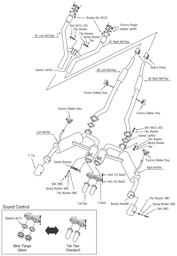 HKS Full Dual CatBack Exhaust for 2014-2020 Infiniti Q50 - 32009-KN001 HKS