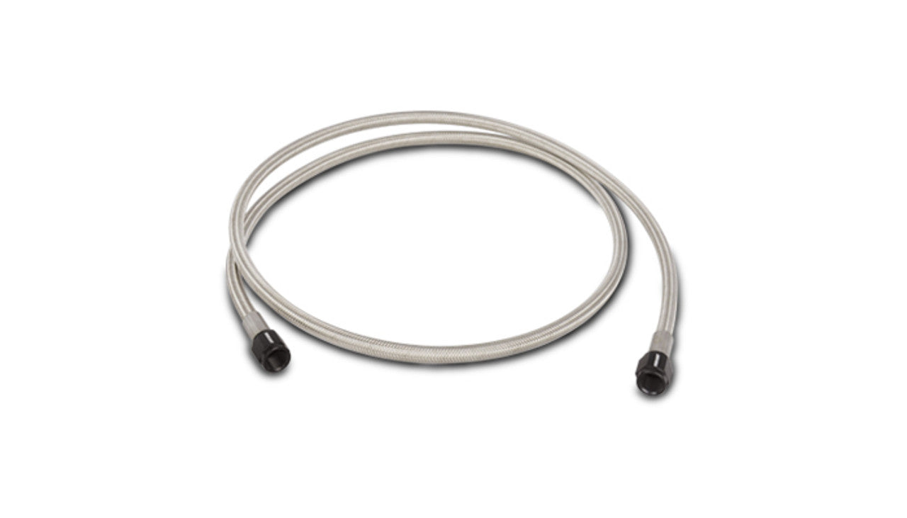 Vibrant 2ft Pre-Assembled Oil Feed Line – Teflon Lined Stainless Steel with -4AN Female Fittings (10275)