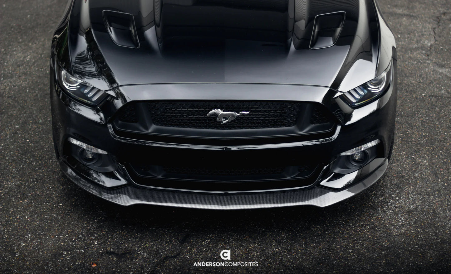 Anderson Composites 2015 - 2017 Mustang Carbon Fiber Type-AC Front Chin Splitter - AC-FL15FDMU-AC