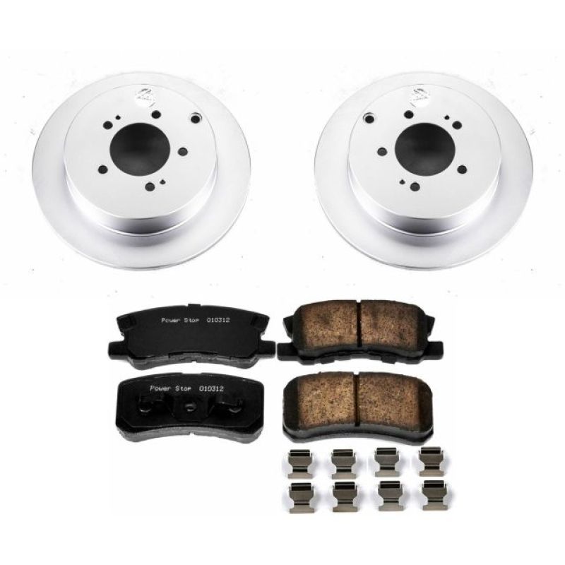 Power Stop 09-15 Mitsubishi Lancer Rear Z17 Evolution Geomet Coated Brake Kit PowerStop