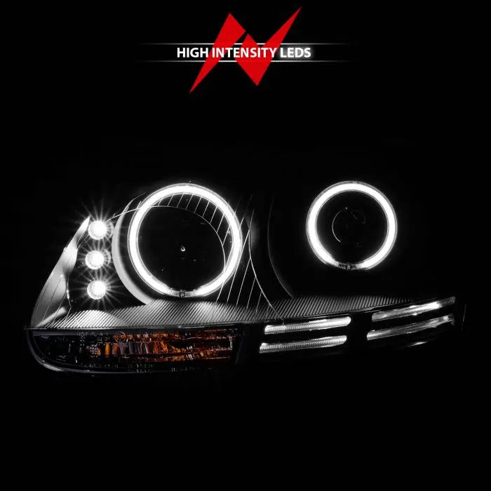 ANZO VOLKSWAGEN JETTA 05.5-10 / RABBIT/GTI 06-09 PROJECTOR HEADLIGHTS BLACK W/ HALO (CCFL) - 121345 ANZO