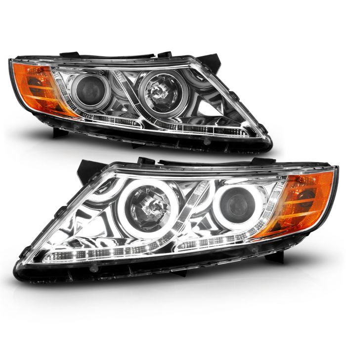 ANZO KIA OPTIMA 11-15 PROJECTOR HEADLIGHTS CHROME W/ RX HALO (FOR HALOGEN MODELS ONLY) - 121459