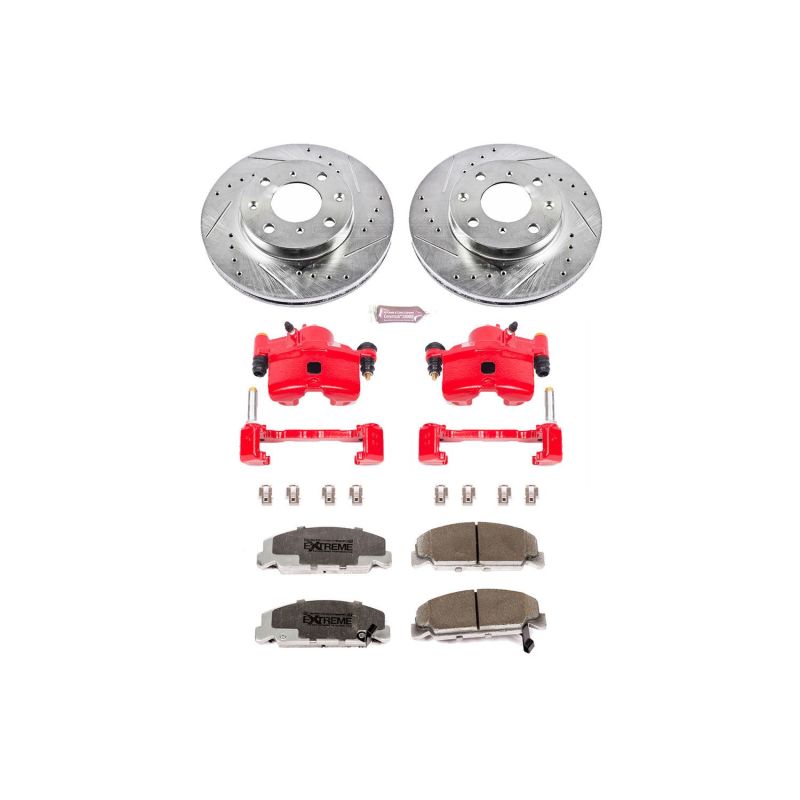 Power Stop 90-00 Honda Civic Front Z26 Street Warrior Brake Kit w/Calipers PowerStop