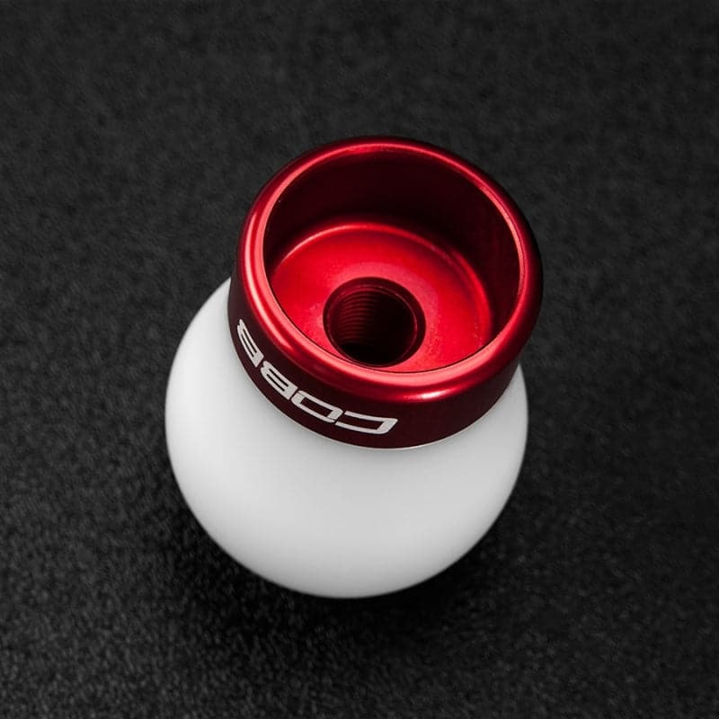 COBB Ford 13-14 Focus ST/14-15 Fiesta ST White Shift Knob - Red Base 291350-W-RD