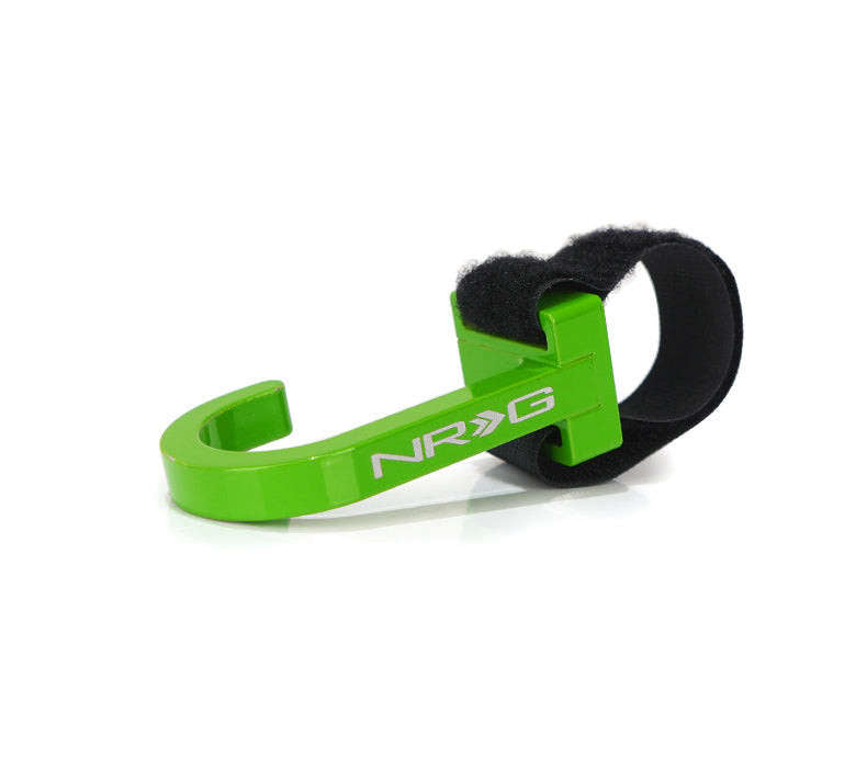 NRG Steering Wheel Hook CNC Aluminum w/ Laser Logo - Neon Green - STR-100NG