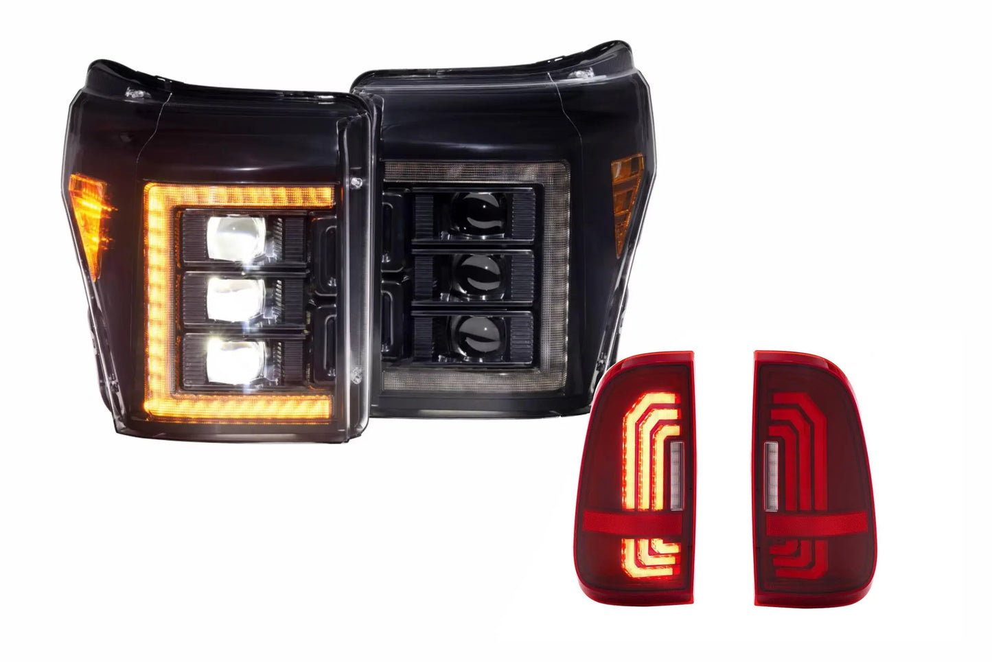 Morimoto 11-16 Ford Super Duty Amber DRL Heads and Red Tails Morimoto