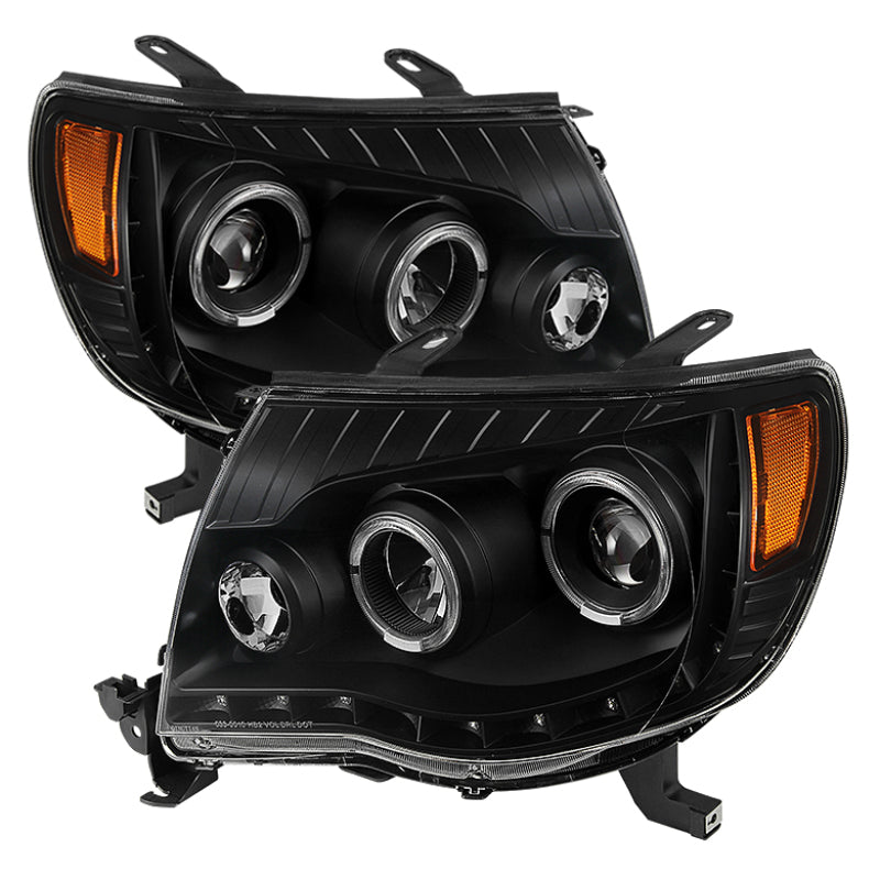 Xtune Toyota Tacoma 05-11 Halo Projector Headlights Black PRO-JH-TT05-LED-BK SPYDER