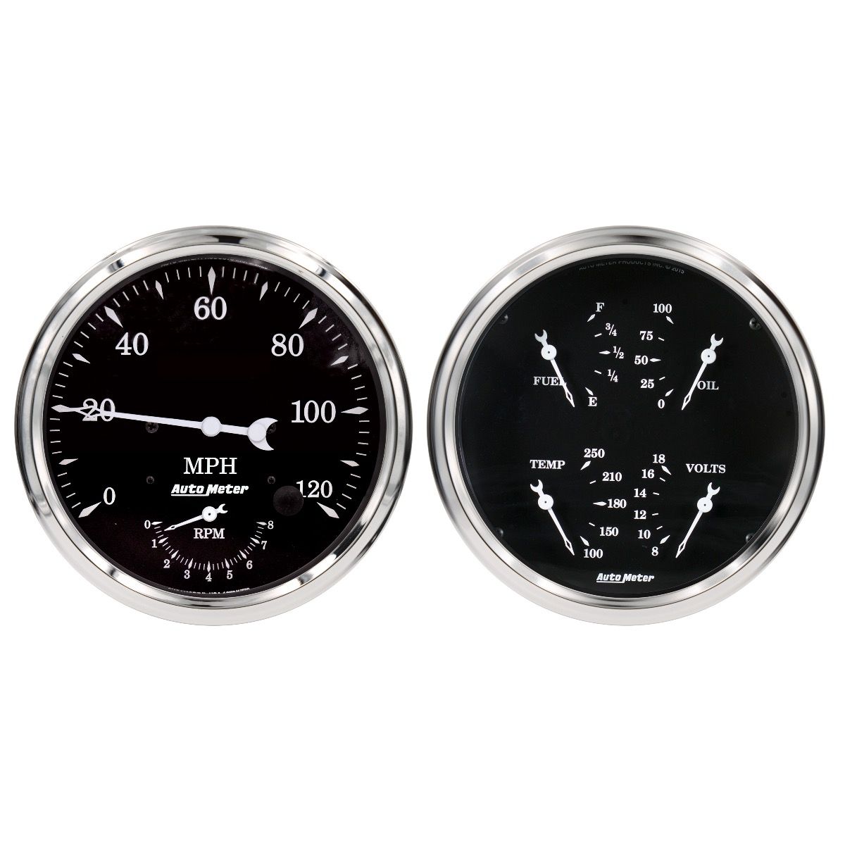Auto Meter Old Tyme Black Quad & Tach/Speedo 5in. - 2 Pc. 1752