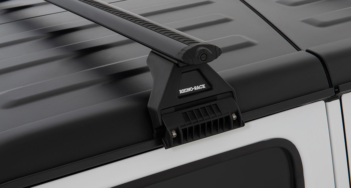 Rhino-Rack 18-24 Jeep Wranlger / Gladiator 4 Door Pick Up Vortex RL110 2 Bar Roof Rack - JB0099