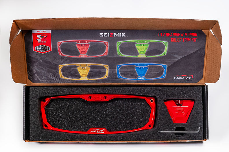 Seizmik Halo-RA Cast Aluminum Rearview Trim Kit, Red