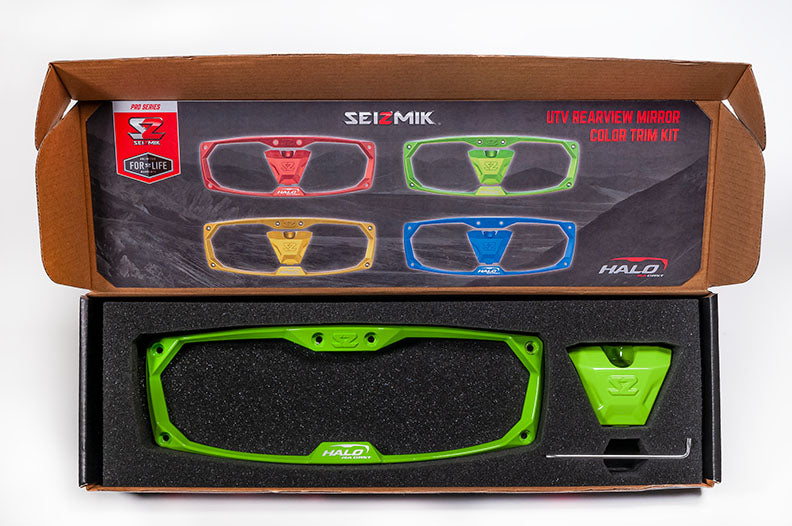 Seizmik Halo-RA Cast Aluminum Rearview Trim Kit, Green