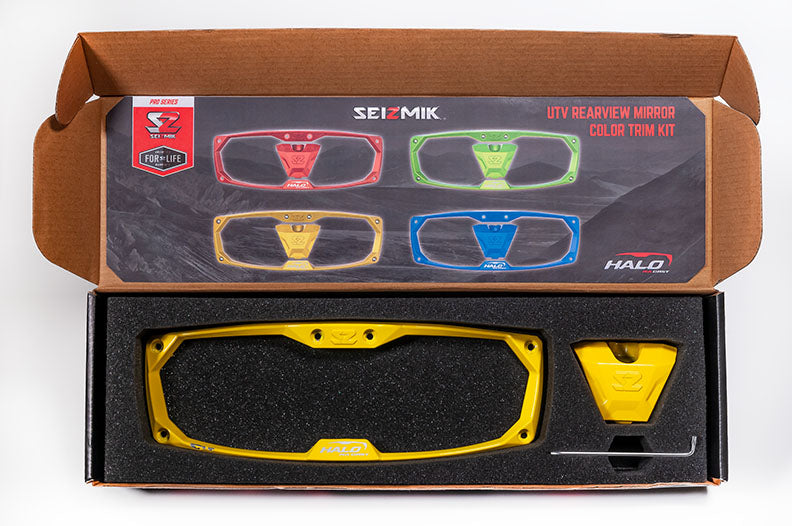 Seizmik Halo-RA Cast Aluminum Rearview Trim Kit, Yellow