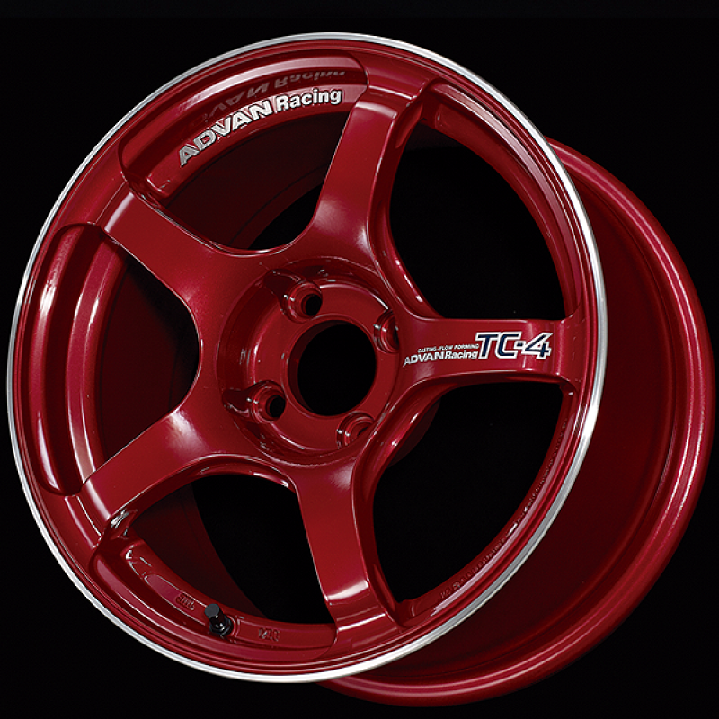 ADVAN Racing TC-4 16x7.5 +35 4x100 Wheel - Candy Red & Ring - YAD6F35ACRR