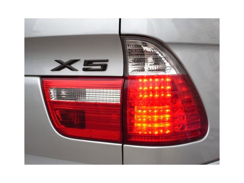 Spyder BMW E53 X5 00-06 4PCS LED Tail Lights Red Clear ALT-YD-BE5300-LED-RC SPYDER