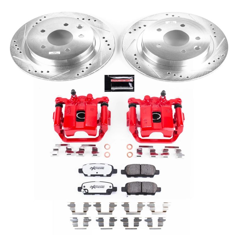 Power Stop 08-14 Nissan Rogue Rear Z26 Street Warrior Brake Kit w/Calipers PowerStop