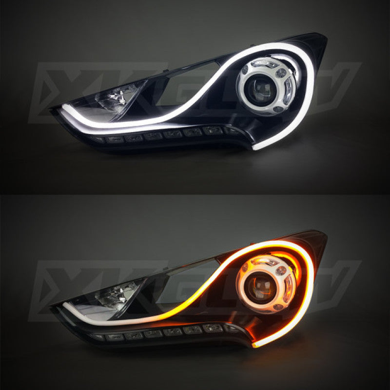XKGlow 36inch - 2pc Sequential Switchback LED Strip Kit DRL Turnsignal for Headlights - Part XK043001-36