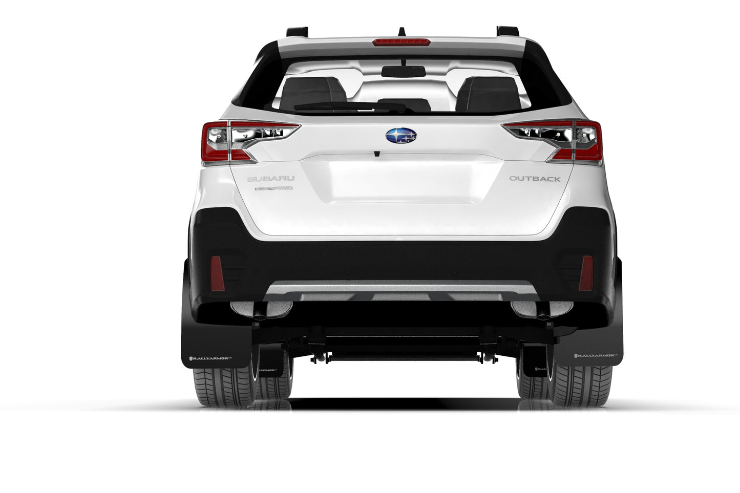 2020 Subaru Outback with Rally Armor Black UR Mud Flaps – White Logo – MF66-UR-BLK/WH