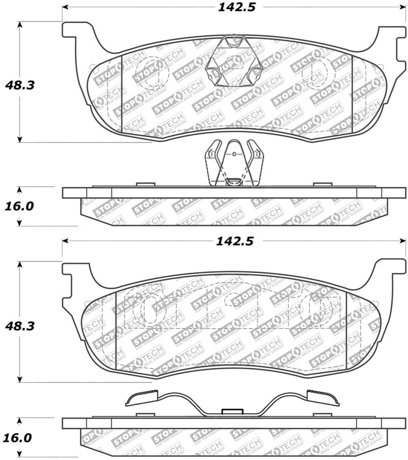 StopTech Street Disc Rear Brake Pads - 305.07110 Stoptech
