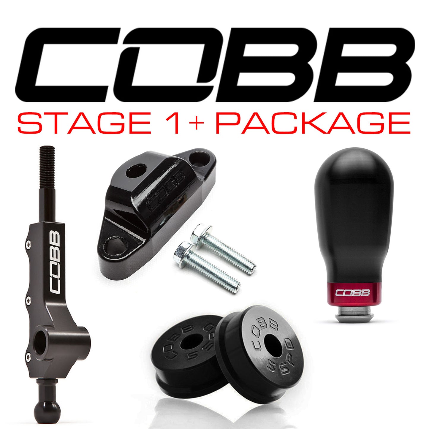 COBB 02-07 Subaru WRX 5MT Stg 1+ Drivetrain Pkg w/Tall Shifter (Tall Weighted Knob) - Black 212X11P-TW-BK