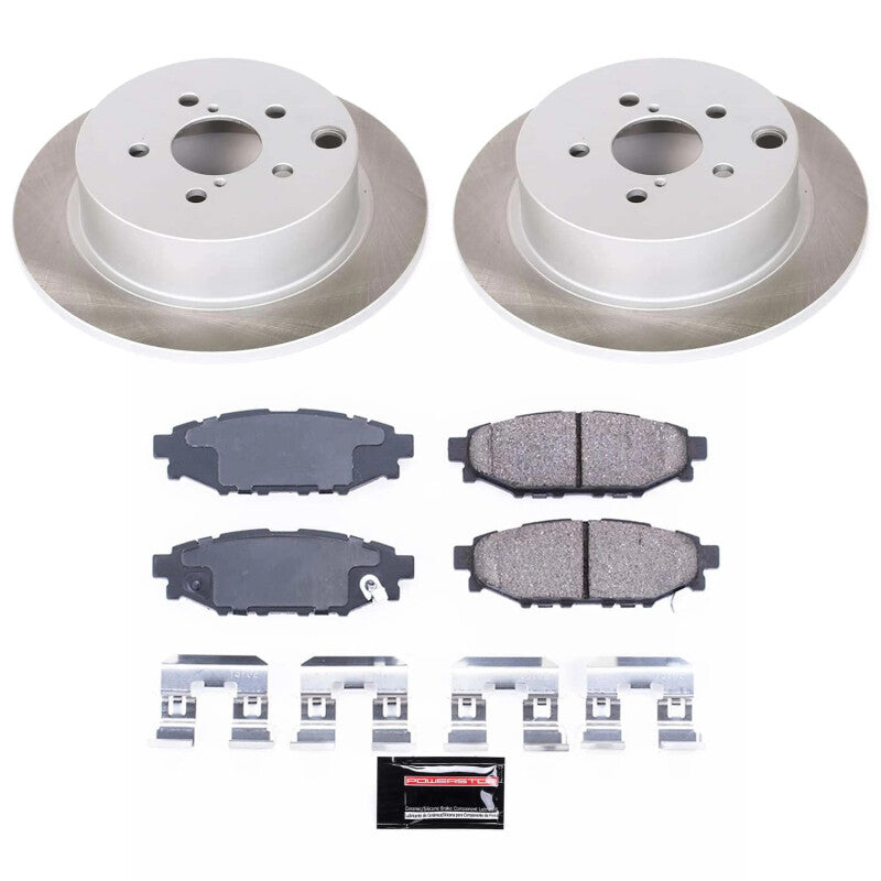 Power Stop 13-15 Subaru XV Crosstrek Rear Semi-Coated Rotor Kit PowerStop