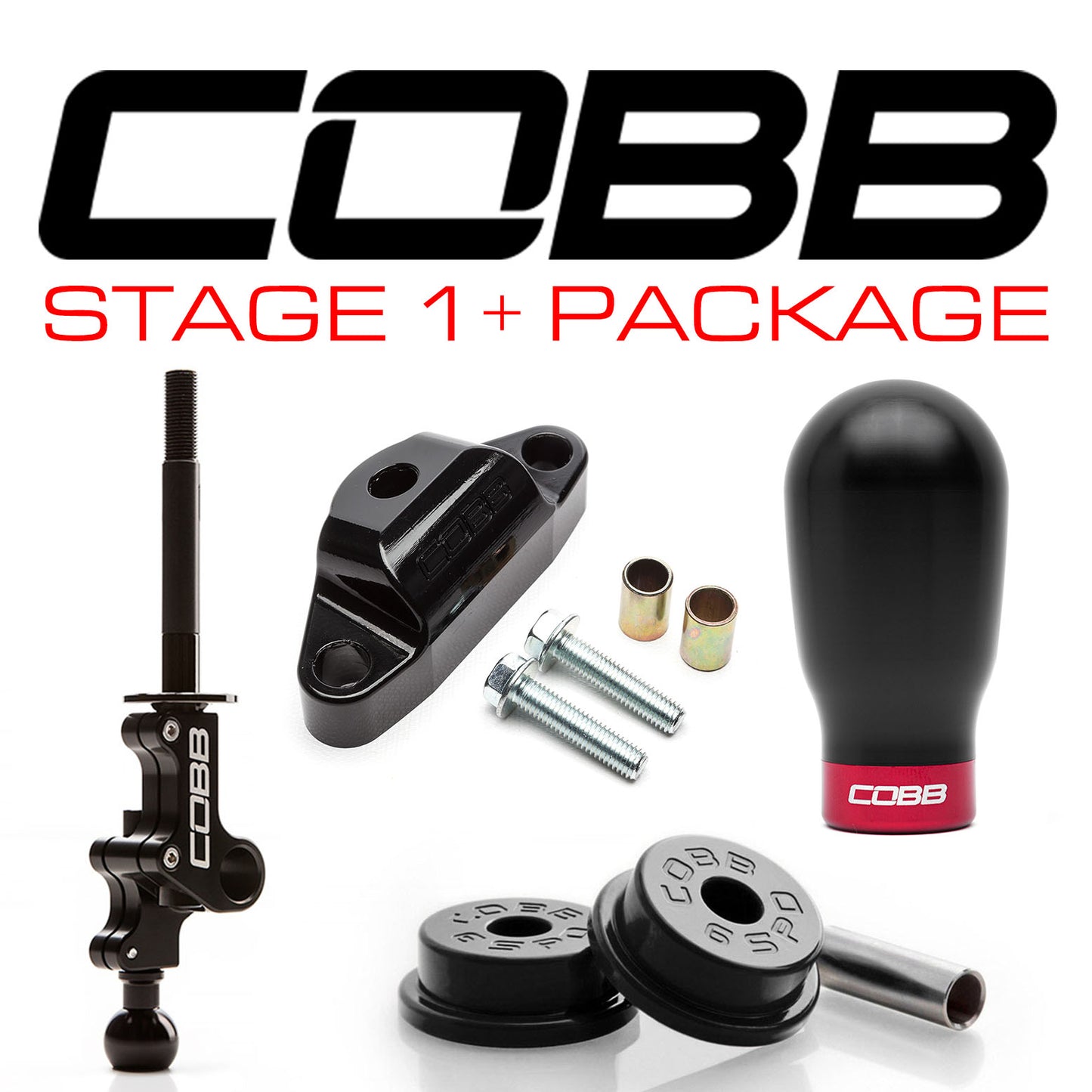 COBB Subaru STI 6MT Stg 1+ Drivetrain Pkg (Tall Weighted Knob) - White 215X01P-TW-W