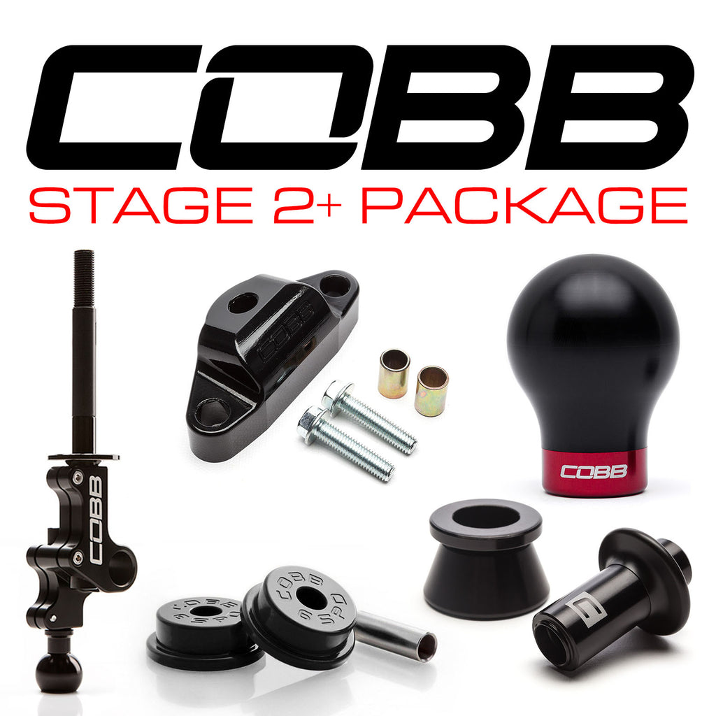 COBB Subaru STI 6MT Stage 2+ Drivetrain Package w/Weighted White Knob + White/Race Red Lockout 215X02P-WK-WT-RDWT