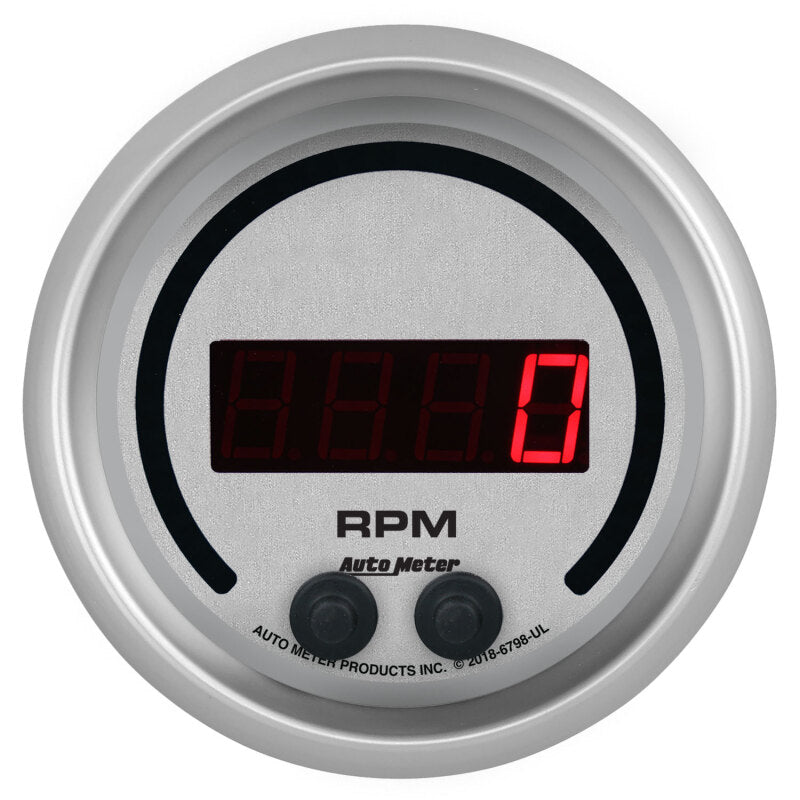 Autometer 85.7mm Silver 0-16K RPM Tachometer Ultra-Lite Elite Digital Gauge 6798-UL