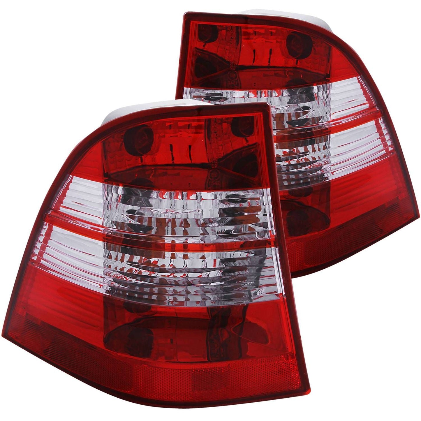 ANZO 221134 Tail Lights with Chrome Housing and Red/Clear Lens for Mercedes-Benz M-Class W163 1998-2005.