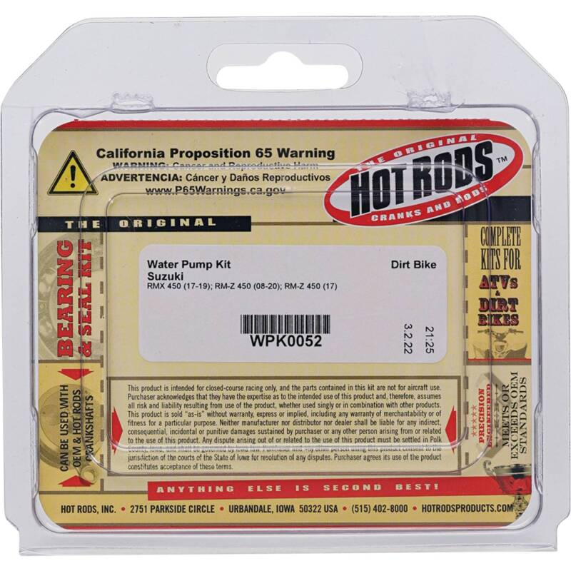 Hot Rods Water Pump Kit WPK0052