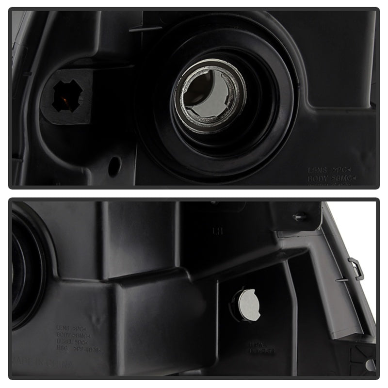 Xtune Ford F150 04-08 Amber Crystal Headlights Black Smoked HD-JH-FF15004-AM-BSM SPYDER